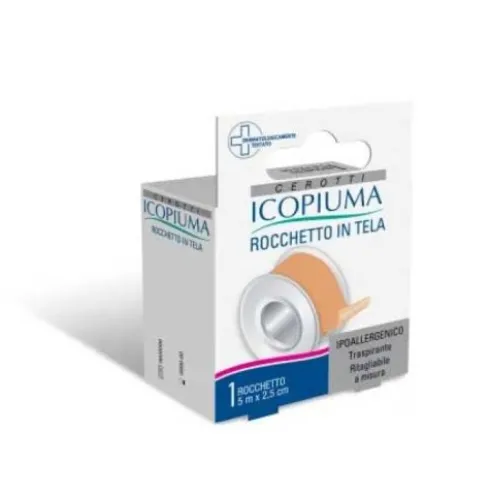 Icopiuma Cerotto Rocchetto Seta Bianca Ipoallergenico 2,5 cm x 5 m
