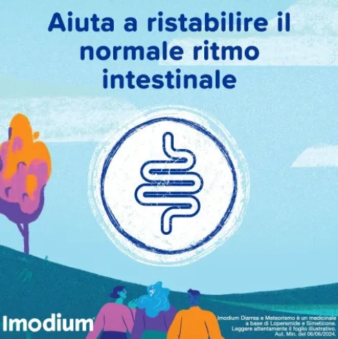 Imodium Diarrea E Meteorismo - Per il trattamento della diarrea acuta degli adulti - 12 compresse