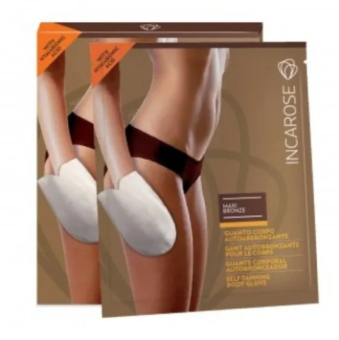 Incarose Maxi Bronze Guanto Autoabbronzante Corpo Monouso con Acido Ialuronico