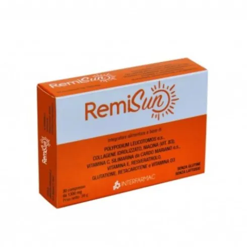 Interfarmac Remisun Integratore Alimentare Antiossidante per Danni Solari 30 Compresse Gastroprotette
