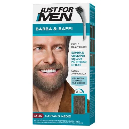 Just for Men Colorante Istantaneo Barba e Baffi Castano Medio
