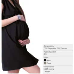 Kamila Collant Gestante Maternity Maglia Rete 140 Denari Nero Taglia 4