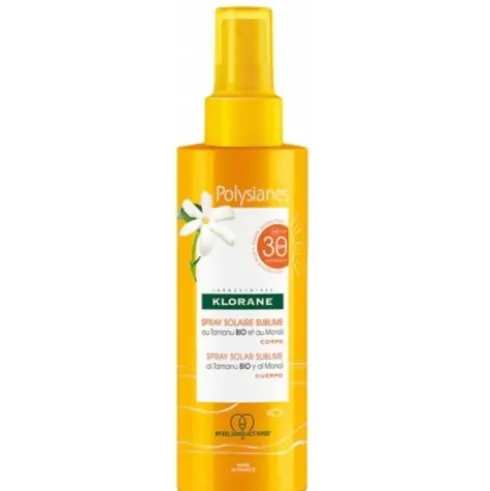 Klorane Polysianes Spray Solare Sublime SPF 30 - Protezione solare alta per il corpo - 200 ml