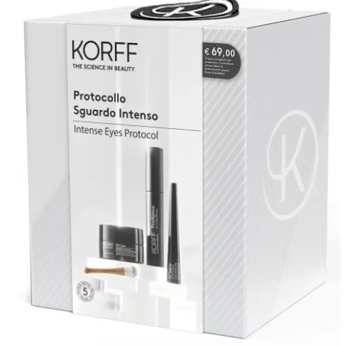 Korff Cofanetto di Natale 2023 Protocollo Sguardo Intenso - Eyeliner vinile + Mascara Prodigious + Eye Zone contorno occhi antirughe