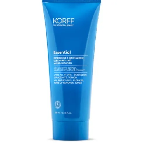 Korff Essential Latte Crema All In One - Detergente, struccante e tonico viso - 200 ml