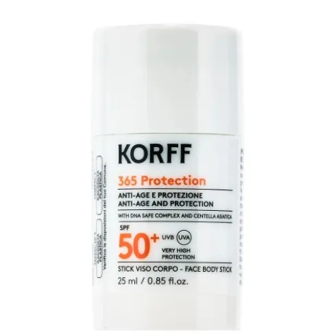 Korff 365 Protection Stick Viso e Corpo SPF50+ - Stick solare per zone sensibili, tatuaggi e cicatrici - 25 ml