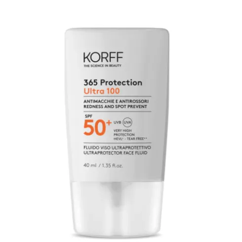 Korff 365 Protection Ultra 100 SPF 50+ - Fluido viso ultraprotettivo antimacchie e antirossori - 40 ml