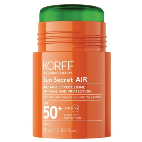 Korff Sun Secret Stick Solare Protettivo Viso SPF50+ - Stick solare antiage per labbra e zone sensibili