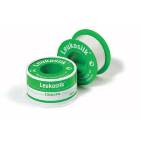 Leukosilk Cerotto su Rocchetto Ipoallergenico per Pelli Sensibili 5cm x 500cm
