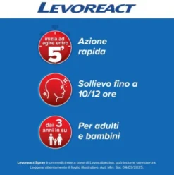 Levoreact Spray Nasale Antistaminico - Contro il naso chiuso da rinite allergica - 10 ml
