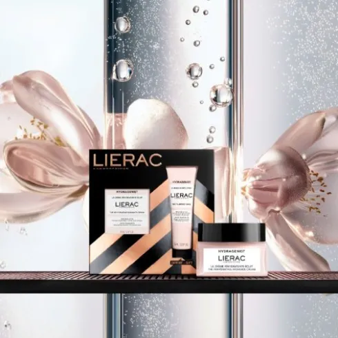 Lierac Cofanetto di Natale 2025 Hydragenist Crema - Crema viso illuminante 50 ml + Maschera rimpolpante 75 ml