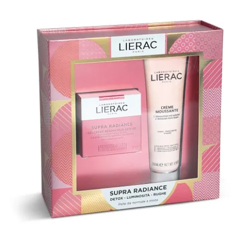 Lierac Cofanetto Supra Radiance Gel - Gel Crema Detox Rinnovatrice 50 ml + Crema mousse struccante 150 ml