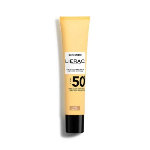 Lierac Sunissime Il Fluido Solare Colorato SPF 50+ - Fluido viso protettivo anti-età - Nuance Dorè - 40 ml