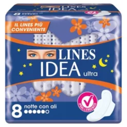 Lines Idea Ultra Notte Assorbenti con Ali 8 Pezzi