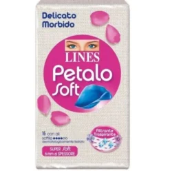Lines Petalo Soft Assorbenti con Ali per Pelli Sensibili 16 Pezzi