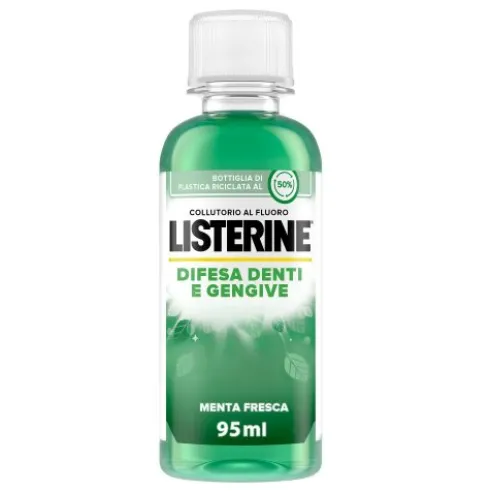 Listerine Difesa Denti e Gengive Collutorio - Ideale per l'igiene orale quotidiana - Gusto Menta fresca - 95 ml