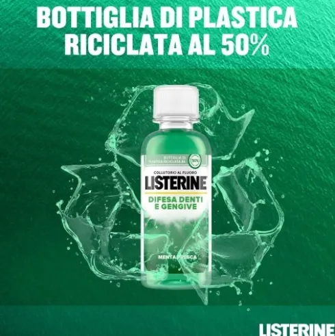 Listerine Difesa Denti e Gengive Collutorio - Ideale per l'igiene orale quotidiana - Gusto Menta fresca - 95 ml