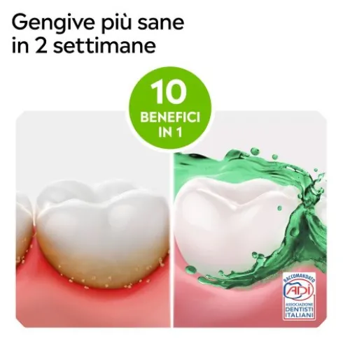 Listerine Difesa Denti e Gengive Collutorio Zero Alcol - Ideale per l'igiene orale quotidiana - Gusto Menta fresca - 500 ml