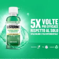 Listerine Difesa Denti e Gengive Collutorio - Ideale per l'igiene orale quotidiana - Gusto delicato - 95 ml