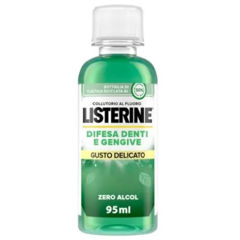 Listerine Difesa Denti e Gengive Collutorio - Ideale per l'igiene orale quotidiana - Gusto delicato - 95 ml
