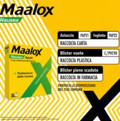 Maalox Nausea - Per il trattamento della nausea degli adulti - 20 Compresse Effervescenti