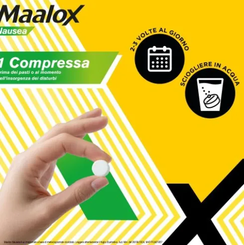 Maalox Nausea - Per il trattamento della nausea degli adulti - 20 Compresse Effervescenti