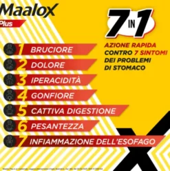 Maalox Plus - Rapido sollievo dal bruciore di stomaco e difficoltà a digerire - 50 Compresse Masticabili