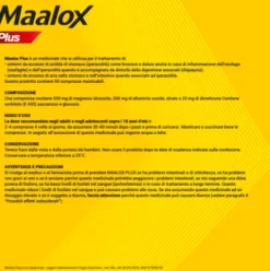 Maalox Plus - Rapido sollievo dal bruciore di stomaco e difficoltà a digerire - 50 Compresse Masticabili