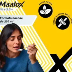 Maalox Sciroppo Menta - Per il trattamento dell'acidità di stomaco occasionale - Sospensione orale da 250 ml
