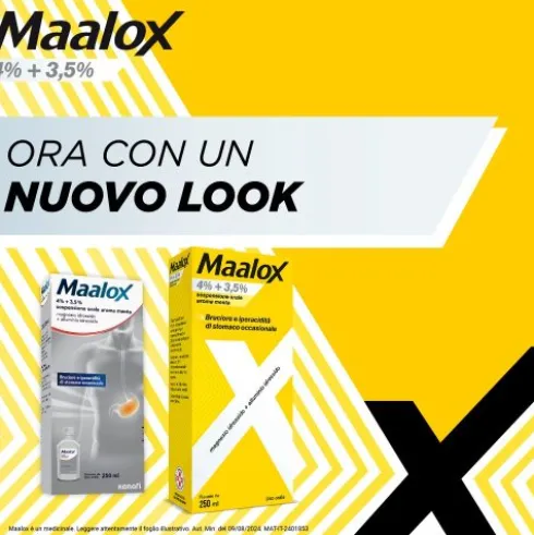 Maalox Sciroppo Menta - Per il trattamento dell'acidità di stomaco occasionale - Sospensione orale da 250 ml