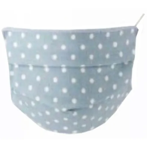 Mascherina Lavabile Baby in TNT - Set 2 pezzi in cotone ipoallergenico - Colore Pois Azzurro