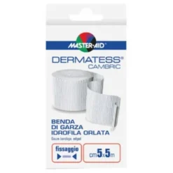 Master Aid Dermatess Benda Cambric Orlata per Fissaggio Medicazioni 5x5