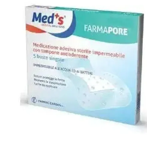 Meds FarmaPore Medicazione Adesiva Sterile Impermeabile 10x15cm 5 Pezzi