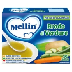 Mellin Brodo di Verdure In Bustine Per Bambini Senza Glutine 10x8g