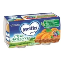 Mellin Omogeneizzato Mela e Albicocca Alimento Infanzia dal 4° Mese - 2x100g
