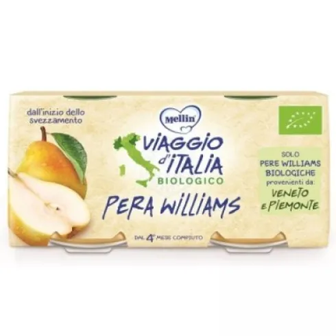 Mellin Viaggio Italia Omogeneizzato Biologico Pera Williams 2x100g