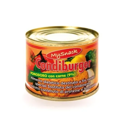 Metax My Snack Condiburger Pomodoro e Carne Alimento Aproteico Lattina