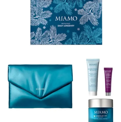 Miamo Cofanetto di Natale 2025 Protocollo Daily Longevity - Soft Satin cream 50 ml + Milk Cleanser 50 ml + Maschera antietà