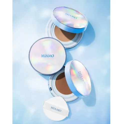 Miamo Second Skin Mesh Cushion Foundation SPF50 - Fondotinta natural glow con protezione solare molto alta - Shade Ivory