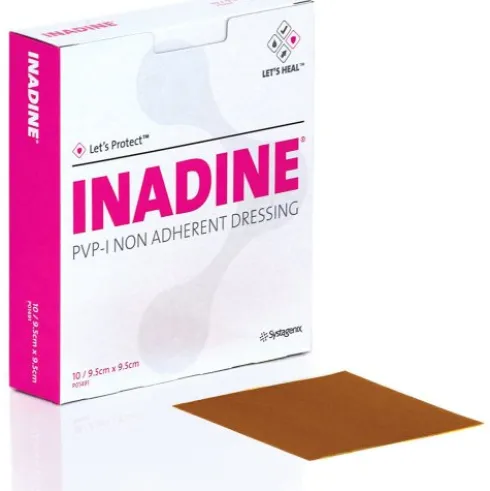 3M Inadine Medicazione Sterile Antisettica 9,5 x 9,5 cm, 10 Pezzi