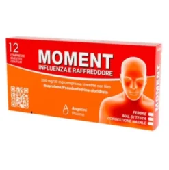 Moment Influenza e Raffreddore - Per un rapido sollievo da febbre e sintomi del raffreddore - 12 Compresse 200+30 mg