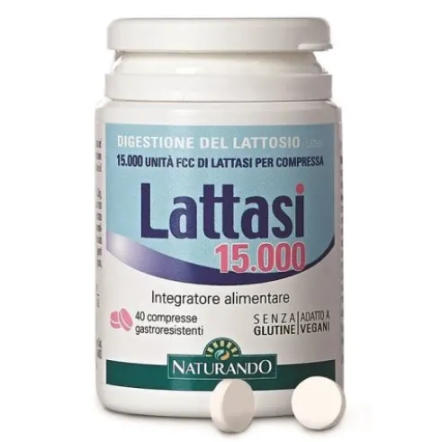 Naturando Lattasi 15000 Integratore Digestione Lattosio 40 Compresse Senza Glutine