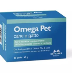 N.b.f. Lanes Omega Pet Perle Integratore per Cani e Gatti per Cute e Mantello - 60 Perle