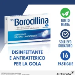 NeoBorocillina Antisettico Orofaringeo 16 Pastiglie 1,2mg + 20mg