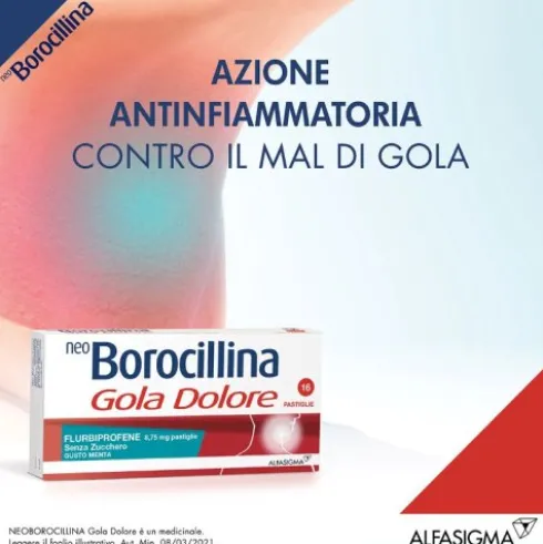 NeoBorocillina Gola Dolore 16 pastiglie senza zucchero