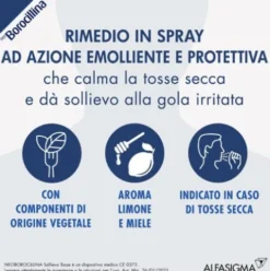 NeoBorocillina Sollievo Tosse Spray Emolliente e Protettivo gusto Miele Lime 20 ml