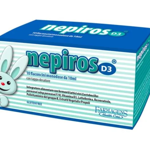 Nepiros D3 Integratore Fermenti Lattici Vitamina D3 Lattoferrina 10 Flaconcini