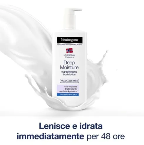 Neutrogena Deep Moisture Fluida senza profumo - Crema corpo per pelle secca e sensibile - 400 ml