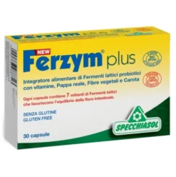 New Ferzym Plus - Integratore per l'equilibrio della flora intestinale - 30 capsule