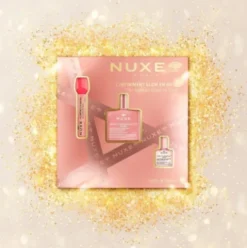 Nuxe Cofanetto di Natale 2025 Luminosità infinita in rosa - Olio Prodigioso Oro Floreale 50 ml + Olio Prodigioso Floreale 10 ml + Siero labbra rimpolpante